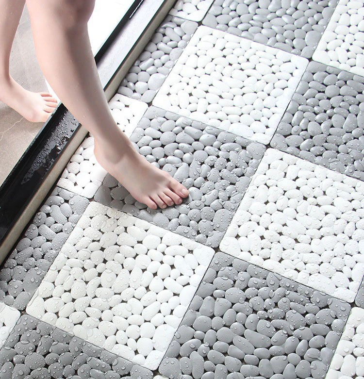 Non Slip Safe TPE Bath Stone Mats Splicing Shower Foot Scrubber Shower Bath Mat No PVC