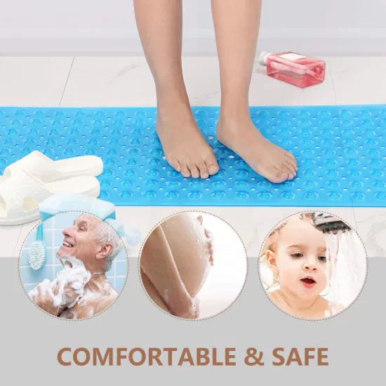 Extra lange, rutschfeste Baby-Badewannenmatte aus PVC mit Saugnapf für das Badezimmer